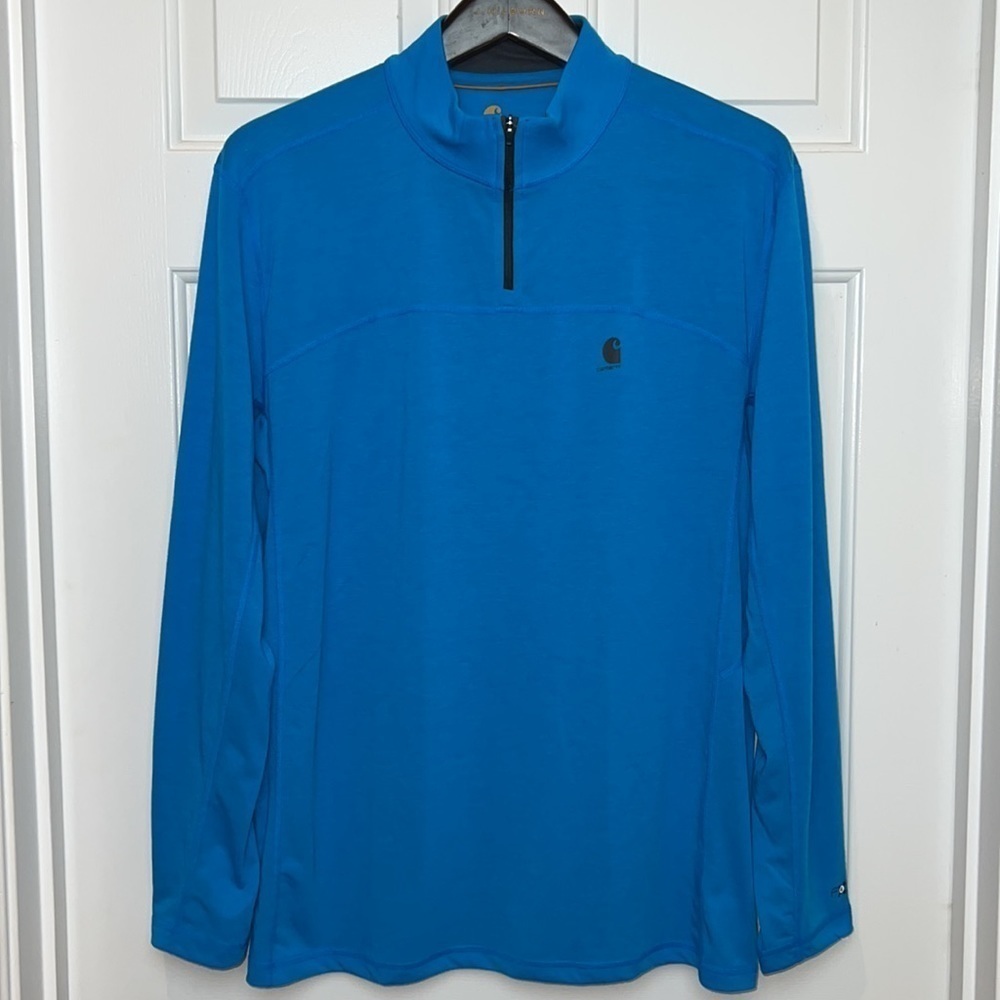 Carhartt 1/4 Zip Force Extremes Lightweight Long Sleeve Pullover Large Royal